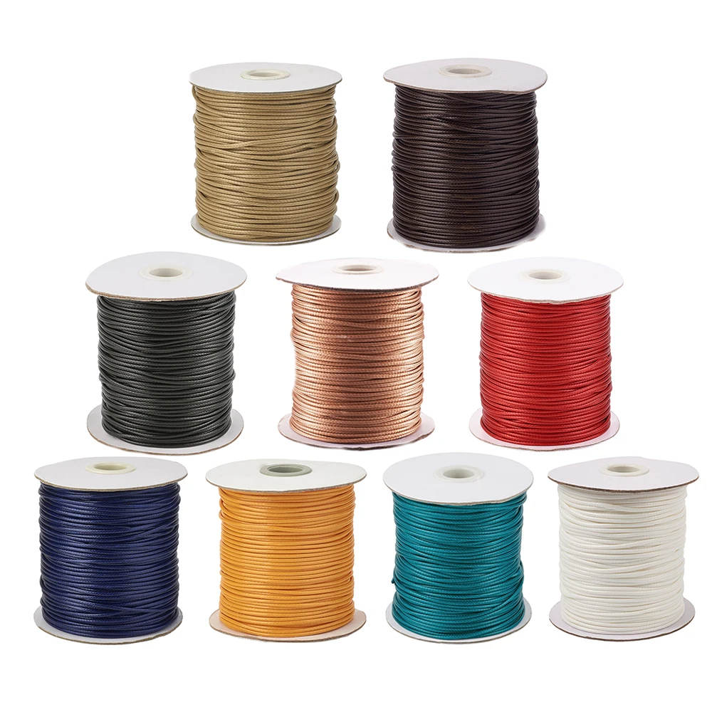 1 roll 0.8/1/1.5/2mm Korean Waxed Polyester Cord Beading Thread for Jewelry Making DIY Bracelet Necklace String Rope