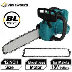 12Inch Brushless Electric Chain Saw 3500W 20000RPM Cordless Handheld Home Chainsaw Graden Pruning Tools For Makita 18V Battery