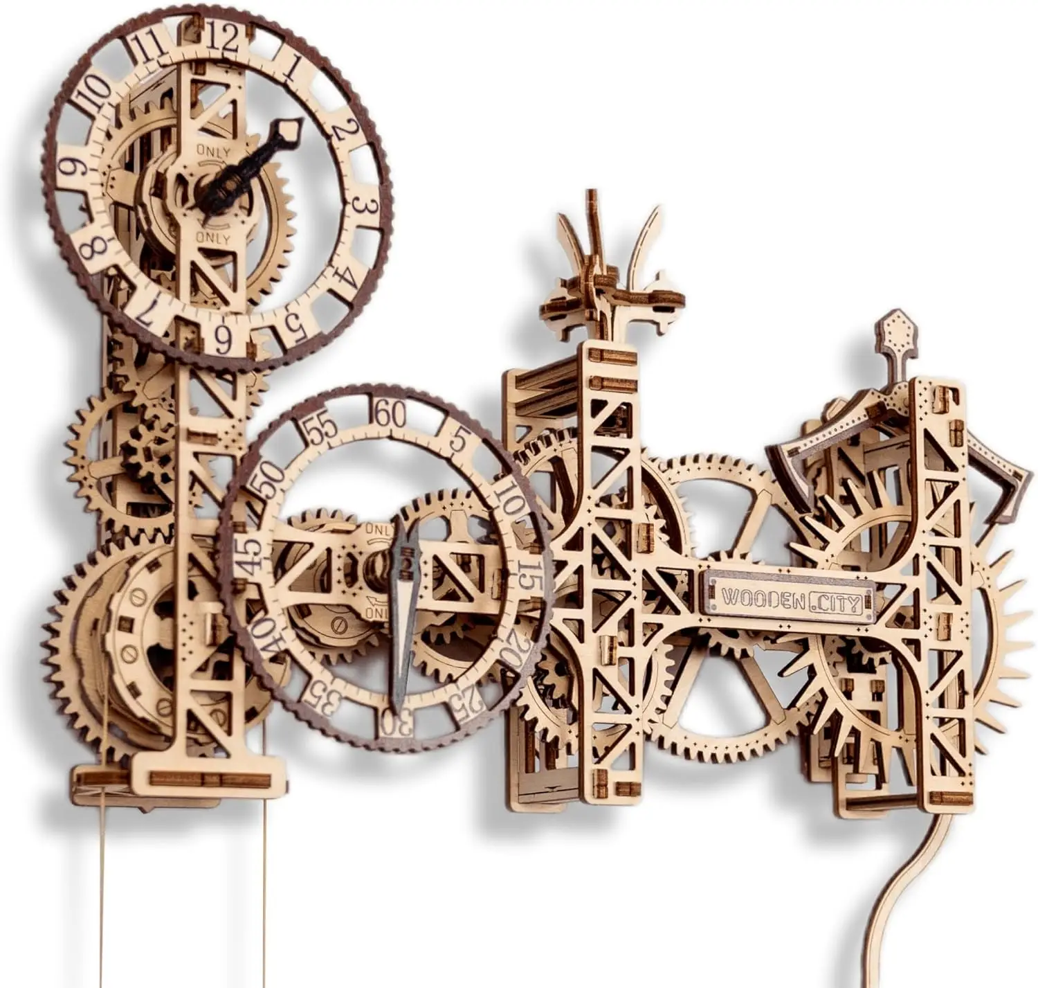 Kit d'horloge en bois Steampunk – Puzzles 3D pour adultes – Kits de modèles de loisirs pour hommes