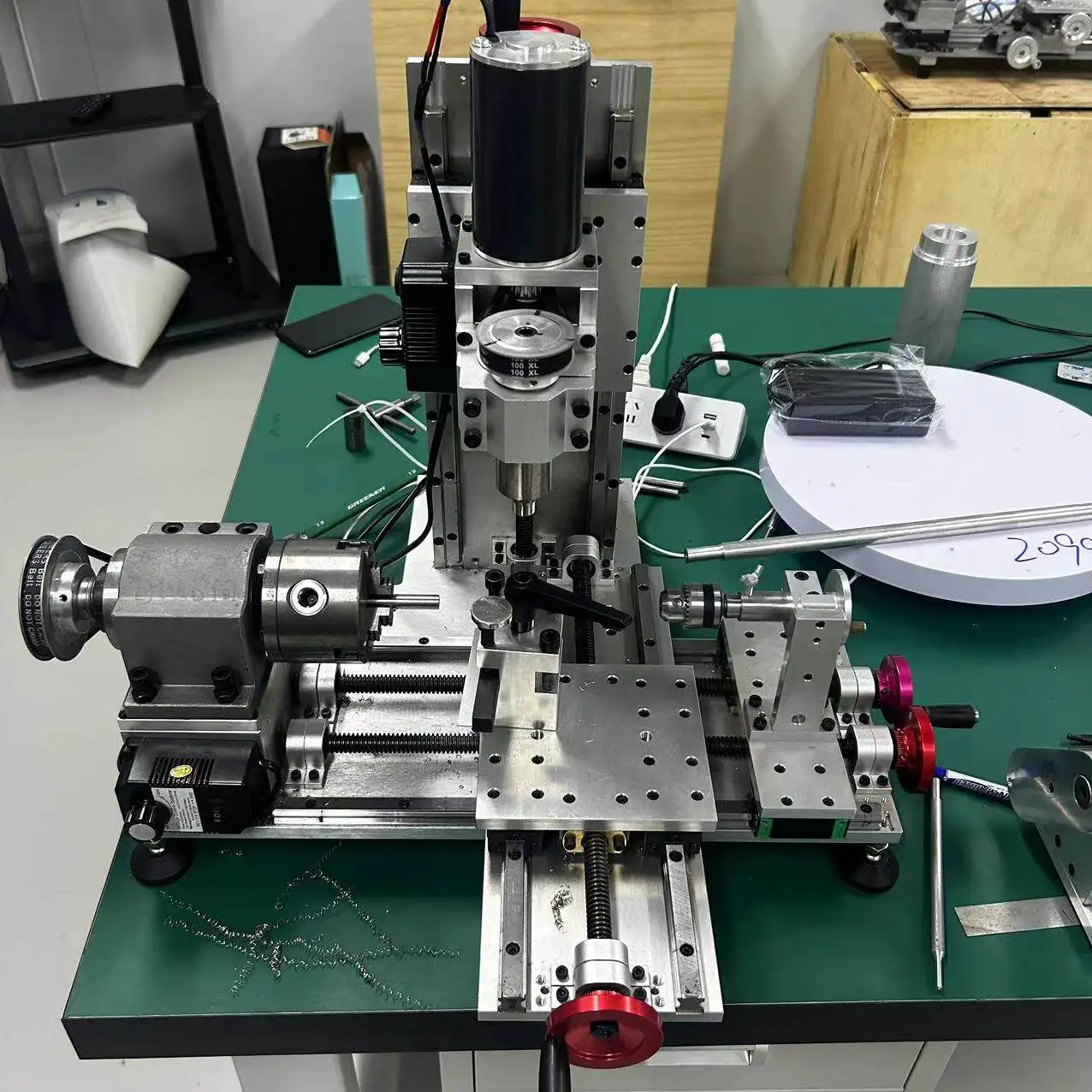 Household Three In One Machining Tool Integrated Turning Milling Drilling Compact Device For DIY Hobby Small WorkpieceProcessing