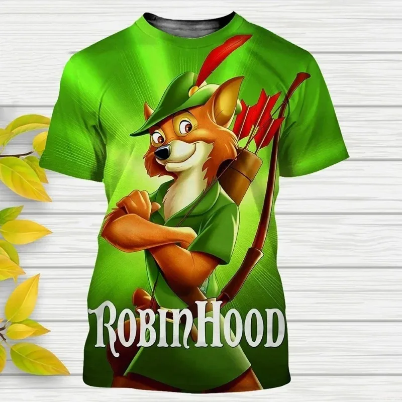 الصيف موضة الاتجاه الجديد للرجال والنساء الصيف تي شيرت روبن هود الكرتون أنيمي ثلاثية الأبعاد تي شيرت مطبوع #3