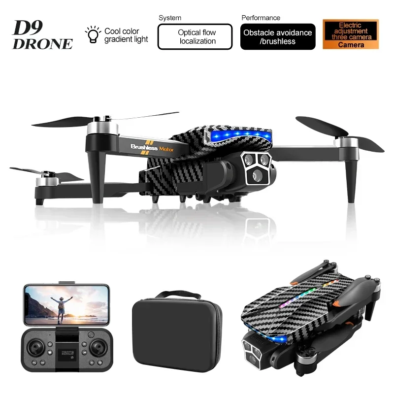 

2024 New D9 Drone Aerial Photography Dual Camera Obstacle Avoidance Optical Flow Brushless Motor Remote Control Aircraft Toy