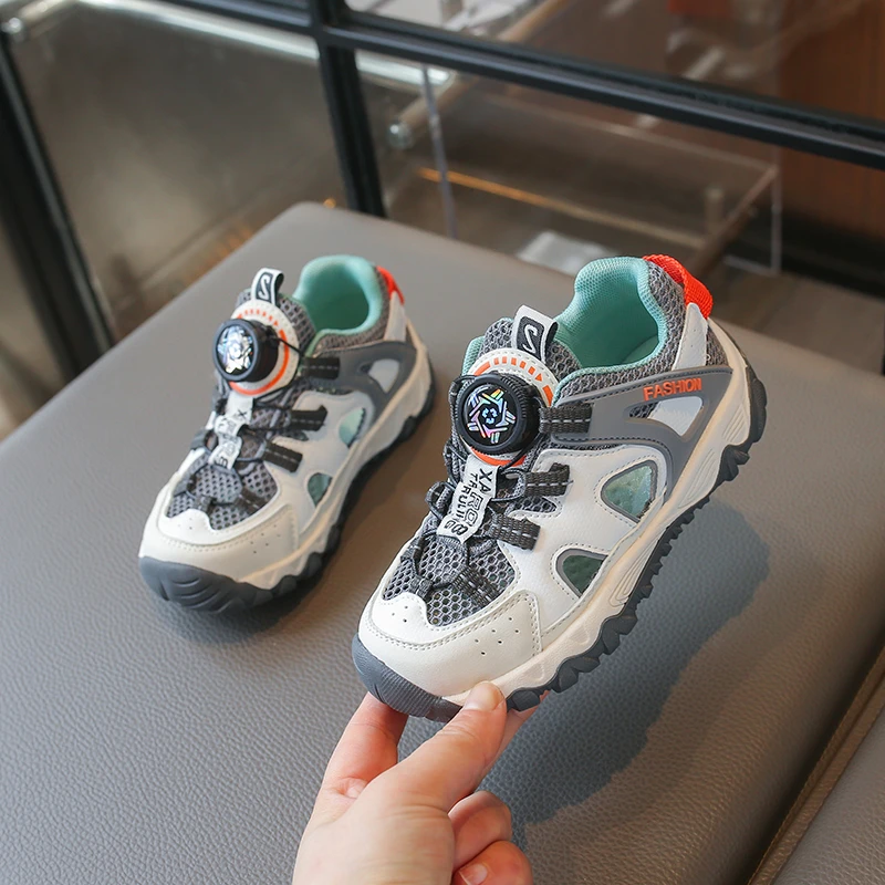 Kids Closed Toe Outdoor Hiking Sandals Boys Girls Anti-collision Sport Shoes Adjustable Quick-release Non-slip Casual Summer
