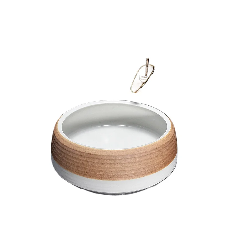 

Single basin on the stage Ceramic art washbasin Retro balcony Bathroom Round washbasin Household