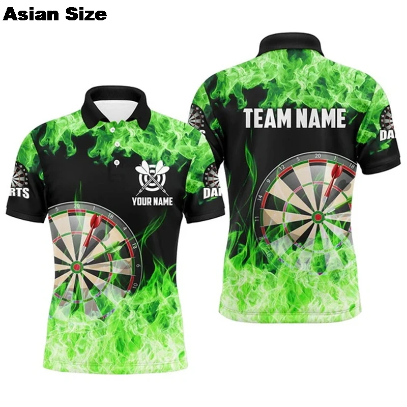 3D Darts Printed Polo Shirts For Men Fashion Custom Name Team Name Jersey Short Sleeve Dart Polo Shirt 2025 Lapel Button Tees