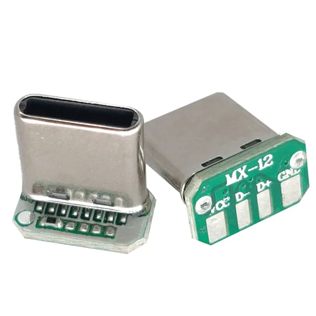 USB 3.1 Typ C Pionowa płytka krosowa 16pin 4 Drut spawalniczy Pasmo danych PCB Płytka USB Głowica męska 16P Złącze USB C