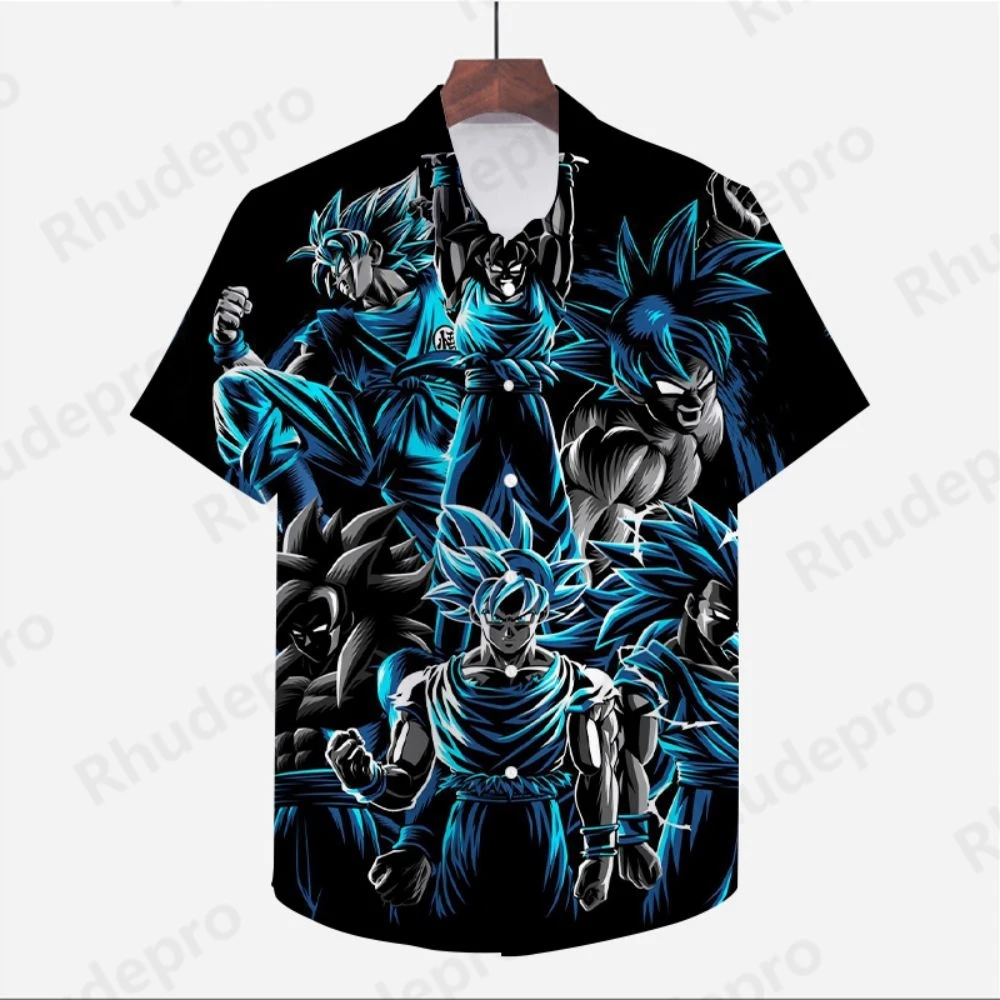 Men's Shirt Oversized Clothes Dragon Ball Z Summer Y2k Fashion Beach Style Streetwear Anime Super Saiya High Quality Vegeta Cool