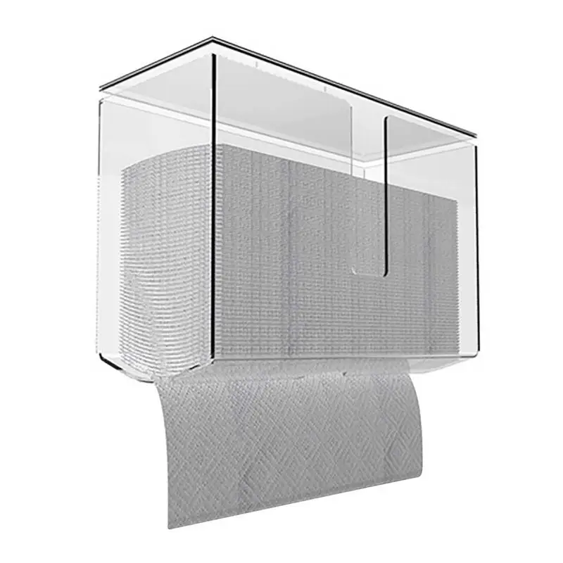 Wall-Mounted Paper Towel Dispenser Clear Multifold Tissue Holder Fold N Fold Z Fold Toilet Paper Perforated Hanger