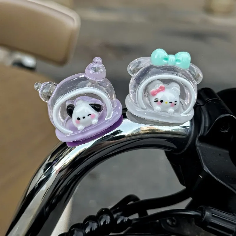 5개/세트 산리오 헬로키티 3D 작은 집 레진 인형 장식 귀여운 애니메이션 쿠로미 시나모롤 자동차 액세서리 만화 장난감 선물