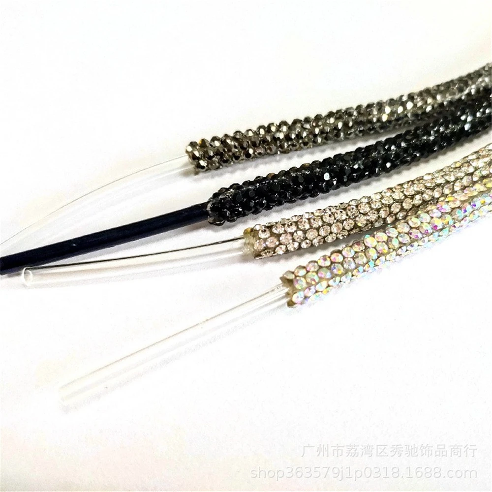 1 Metre Glass Rhinestone Pipe Cord Glitter Crystal AB Diamond Hose Tube Rope String for DIY Clothes Hoodies Hair Accessories