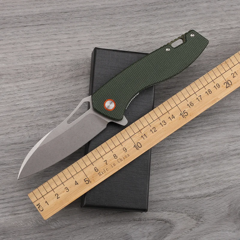 

D2 Steel Linen Handle Folding Knife Wilderness Survival Camping Fishing Portable Outdoor Tool