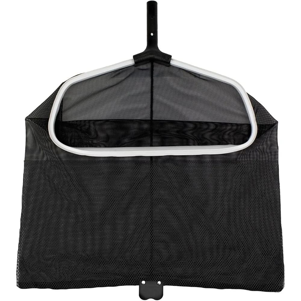 Heavy Duty Pool Leaf Rake with Double Mesh Net Commercial Grade Aluminum Frame Unbreakable Handle Bracket Easy Assembly Inground