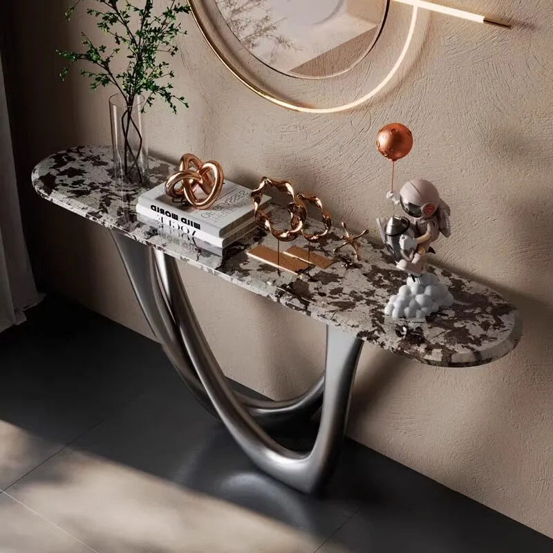 ousehold Italian-style natural marble entrance counter The entrance is facing the gate and against the wall entrance cabinet