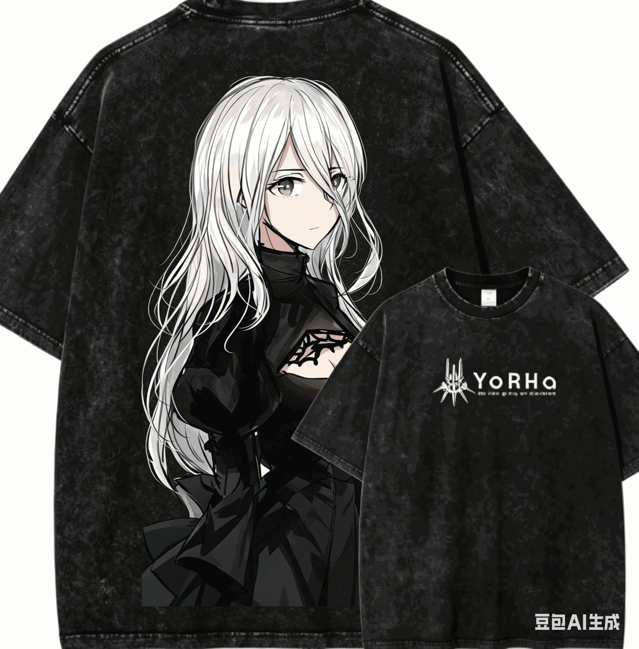 NieR Automata Washed T-shirt 2026 New Model personality Clothes shirt Year round clothing Vintage Loose Couples hot product soft view 2