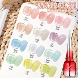 AS 15ml Manicure Gel Milky White Nude Pink Blue Cyan Vernis Semi Permanent UV Gel Nail Polish Slip Solution Nail Art Varnish