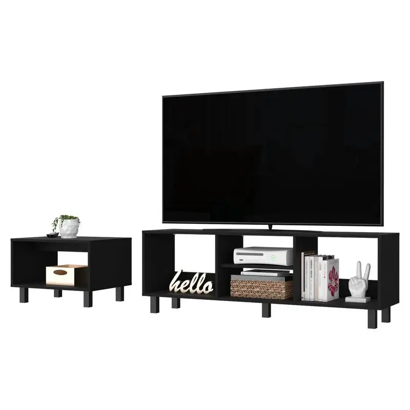 2-Piece Living Room Set with TV Stand & Coffee Table