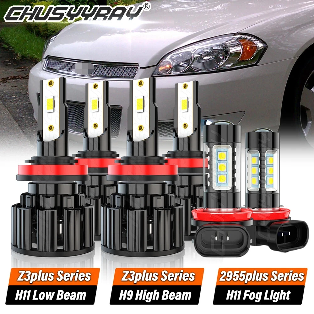 

Для Chevy Impala 2006-2013 6x Canbus H11 H9 H8 светодиодные фары дальнего/ближнего света + комплект ламп противотуманных фар 12 В 6000 К 100000LM 500% супер яркий