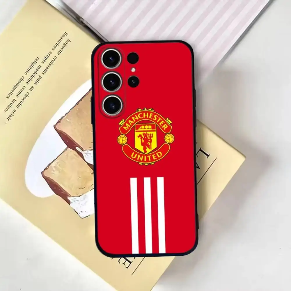 football M-manchester Phone Case For SamsungS25,24,21,22,23,30,Ultra,20,Plus,Fe,Lite,Note,10,9,Soft Black Cover - Image 4
