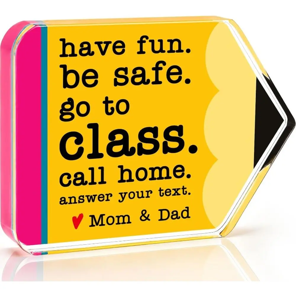 Pencil Acrylic Desk Sign, Parent Birthday Gift for Student, Back to School Dorm Bookshelf Decor