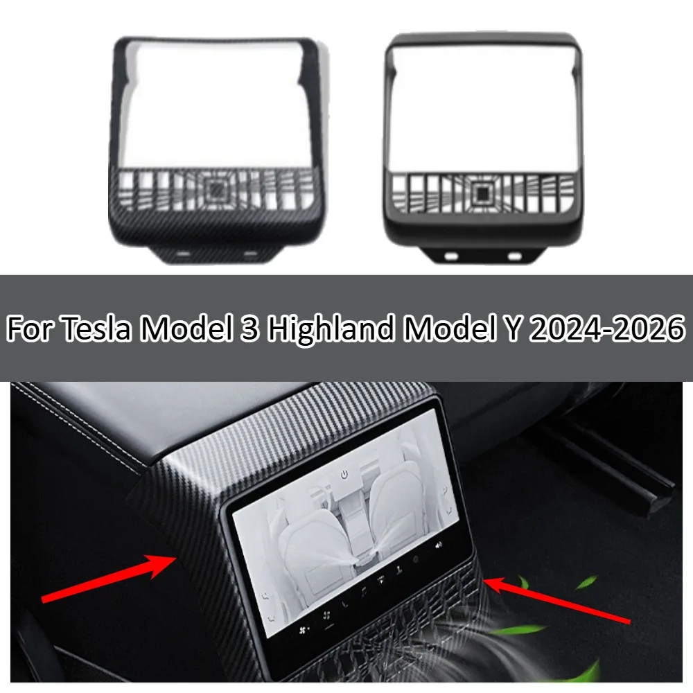 Rear AC Vent Protector Covers For Tesla Model 3 Highland Model Y 2024-2026 Back Row Air Outlet Guard Trim Auto Accessories Parts