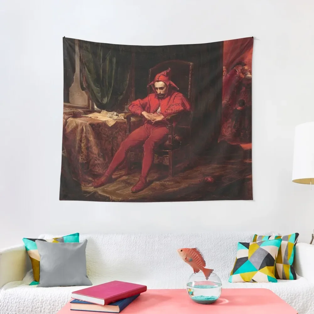 

Stańczyk (Sad Red Jester Clown), by Jan Matejko Tapestry Carpet Wall Anime Decor Tapestry