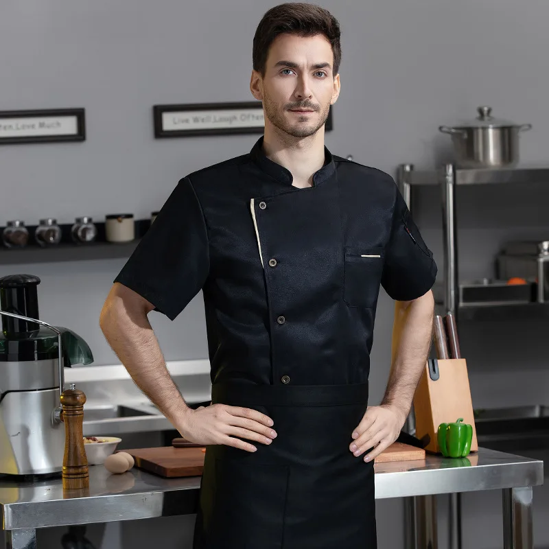 シェフベイカー作業服夏半袖西洋レストランカフェテリアバーベキューショップベーカリーウェイター薄型キッチンジャケット