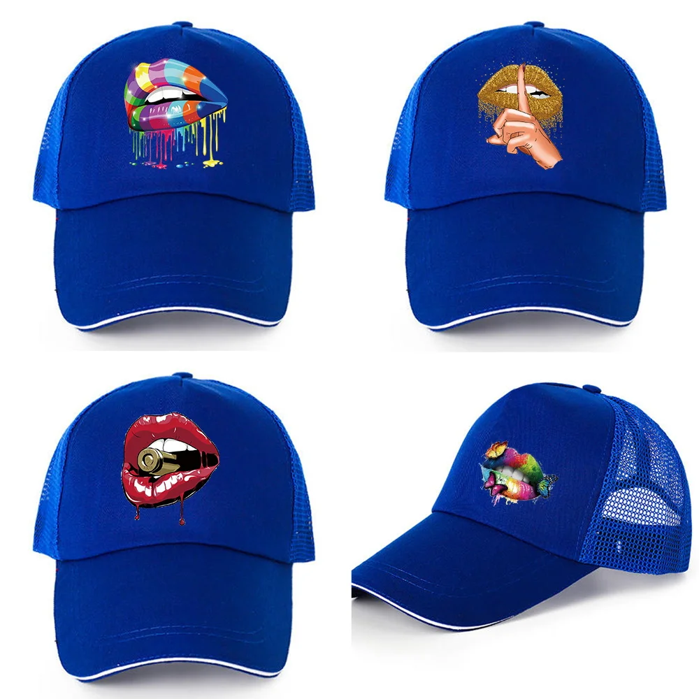 

Fashion Brand Mouth Print Baseball Cap Women Baseball Hat Breathable Men Women Summer Outdoor Sport Mesh Hat Baseball Cap Gorras