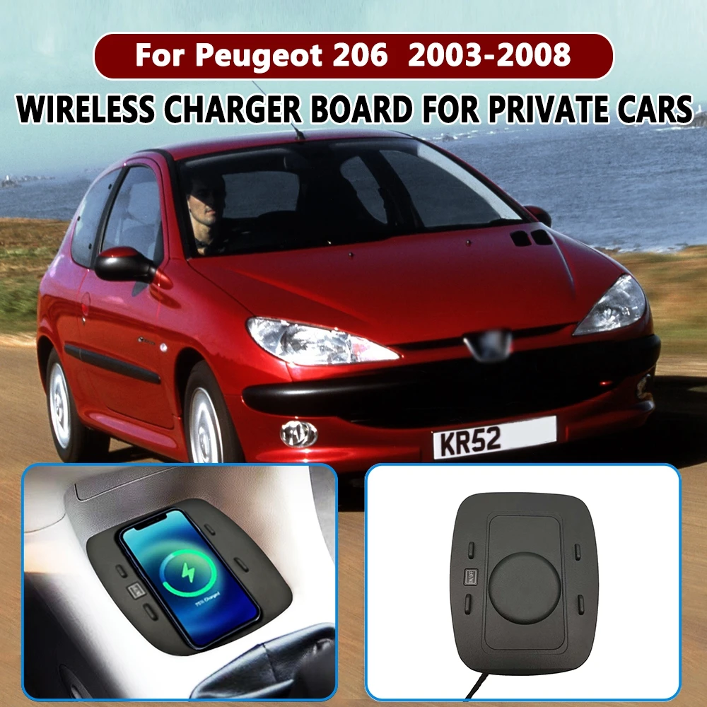 Magsafe Wireless Charger For Peugeot 206 Accessories Auto Induction Charge Panel QI 15W Fast Charging for i-phone 13 14 15