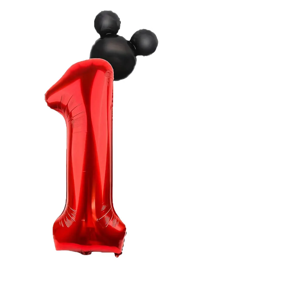 2 Stück 40 Zoll rote Folienballons 0-9 Nummerierte niedliche Mauskopf-Form Ballons für Geburtstag Jubiläum Party Deko Babyparty – Detail 2