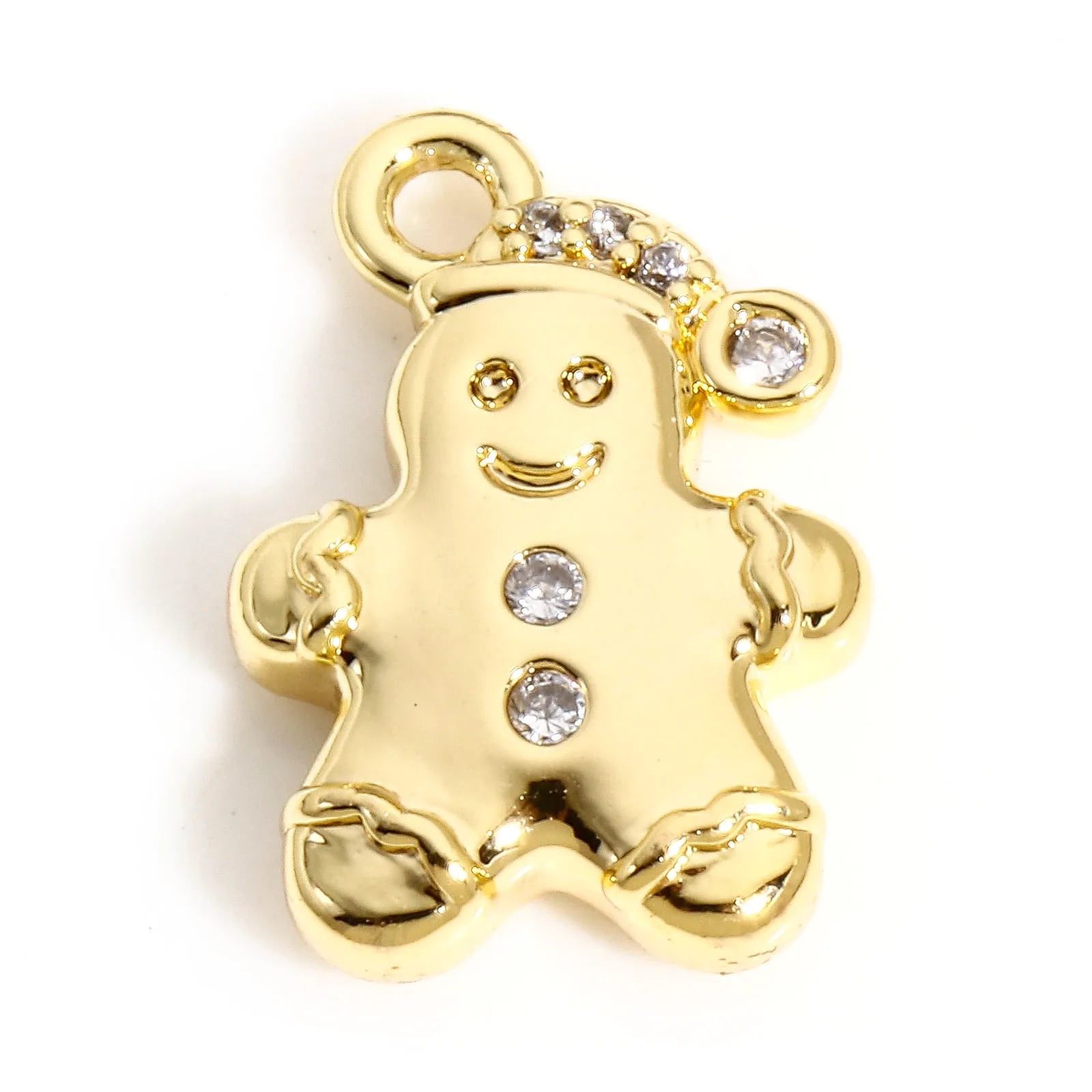 1pc Kupfer Weihnachten Charms Gold Farbe klar Zirkonia Weihnachts geschenk Glocke Stern Anhänger DIY Halskette Ohrringe Frauen Schmuck – Detail 8