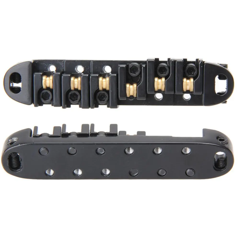 L71ARoller Saddle Tune-O-Matic Guitar Bridge for Gibson Les Paul Electric Guitar Replacement (Black)