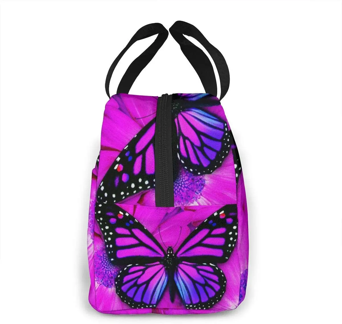 Purple Butterfly Insulated Lunch Bag Leakproof Cooler Lunch Box for Women Reusable Thermal Tote Bag for Work School Picnic Beach