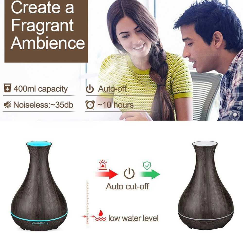 Relax & Breathe Easy Umidificatore a 7 colori con spegnimento automatico, alimentato tramite USB per qualsiasi stanza