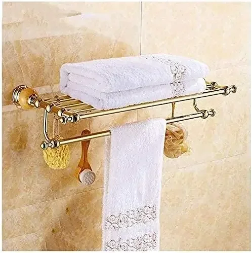 

Wall Mounted Bathroom Shelf Shower Holder Basket Towel Rail Rectangular Bath Stand