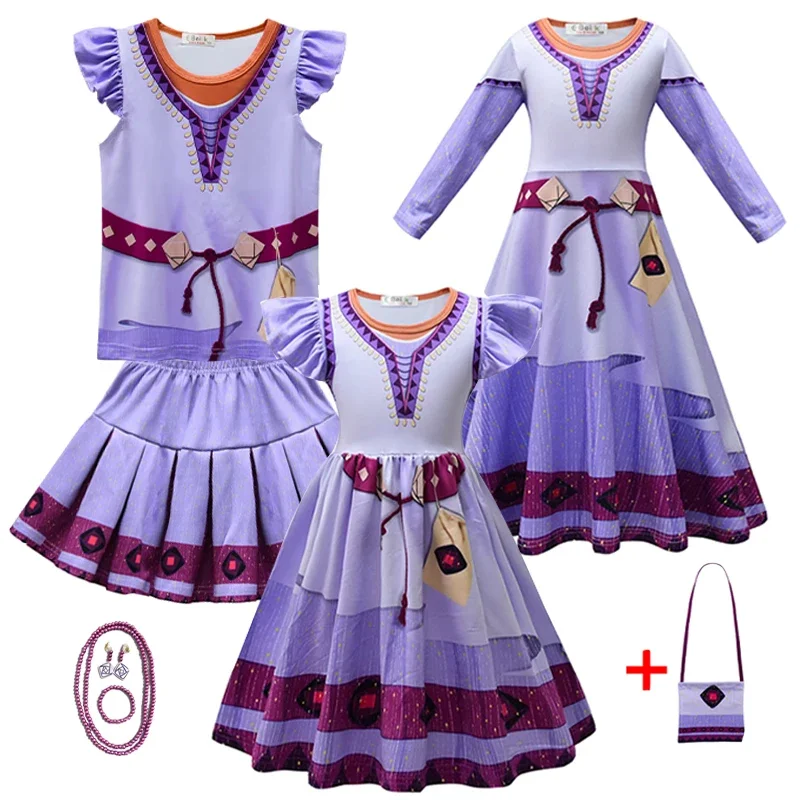 

Movie Princess Wish Asha Cosplay Costume Dress for Girls Carnival Christmas Kids Masquerade Stage Performance Birthday Party