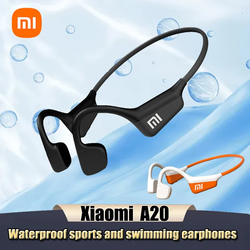 Xiaomi A20 Bone Conduction Earbud Wireless Headphones Compatible Bluetooth Earphone TWS with Mic Swimming Sports Wear Headset 