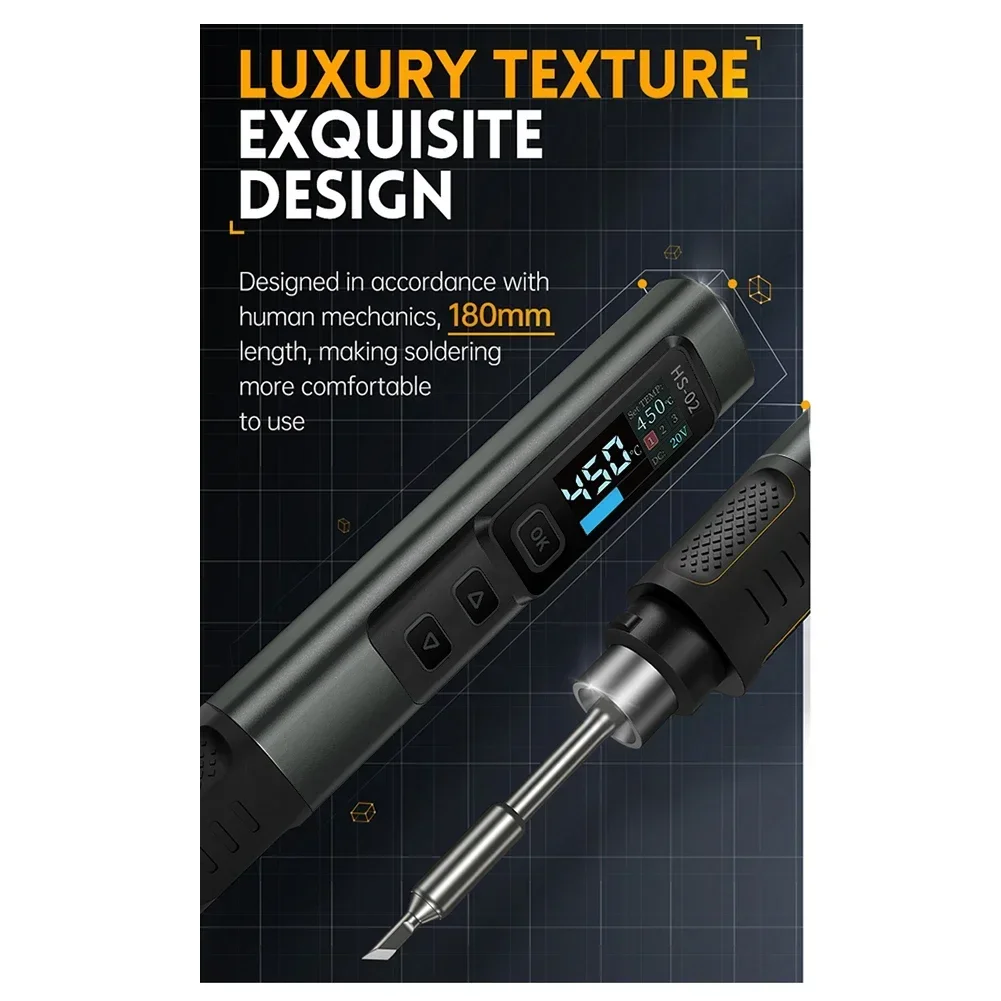 - PD 100W Soldering Iron Soldering Iron HS-02B Internal Heat Intelligent Soldering Iron Electric Soldering Iron New