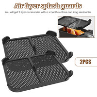 2Pcs Air Fryer Splatter Guard Heat Resistant Air Fryer Splatter Screen for Ninja Foodi Max Double Zone AF400EU AF451EU AF400DE