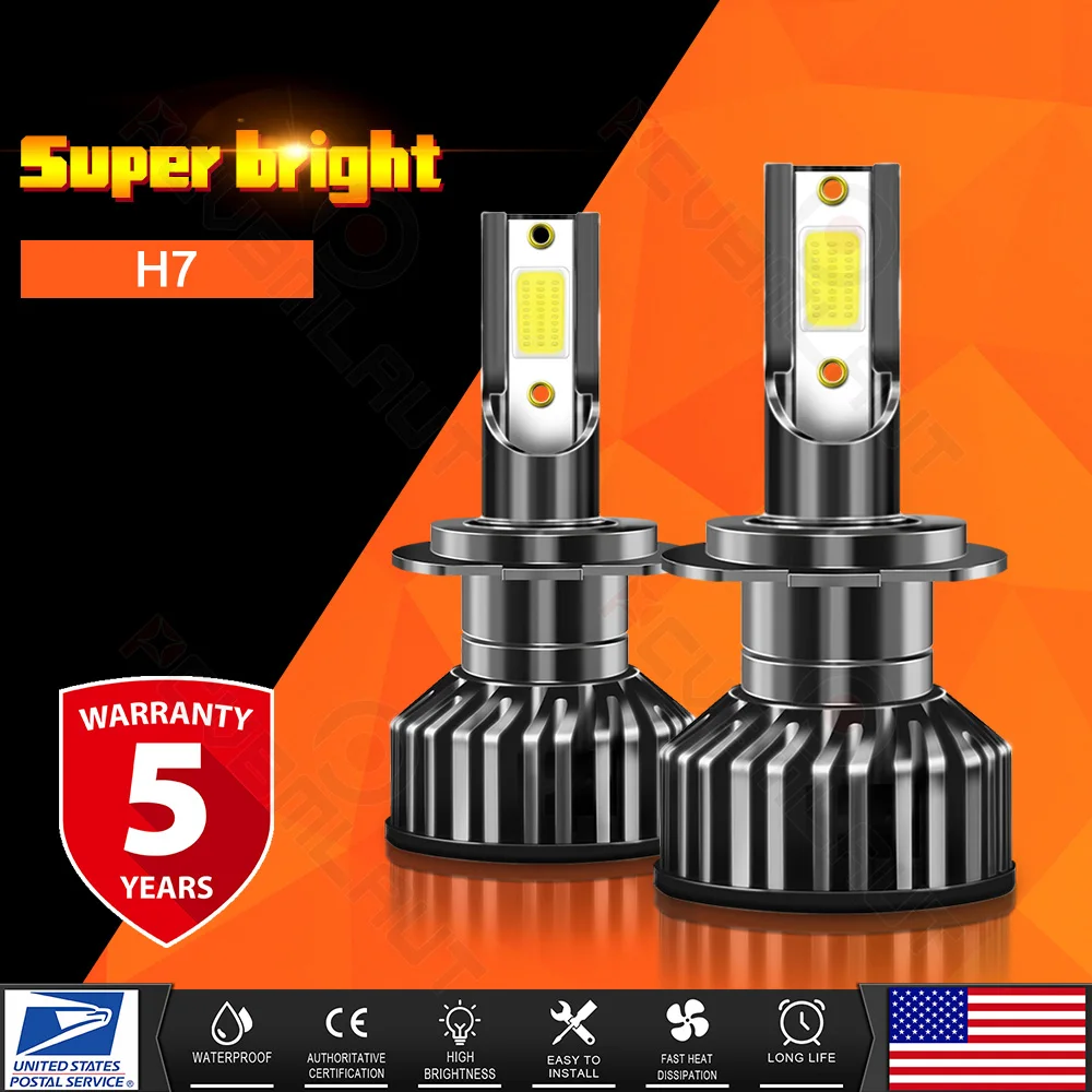 CHUSYYRAY 2PCS Car lights H7+T10 Super Bright LED Headlights High Low Beam Fog Light Bulb White 6000K Car accsesories