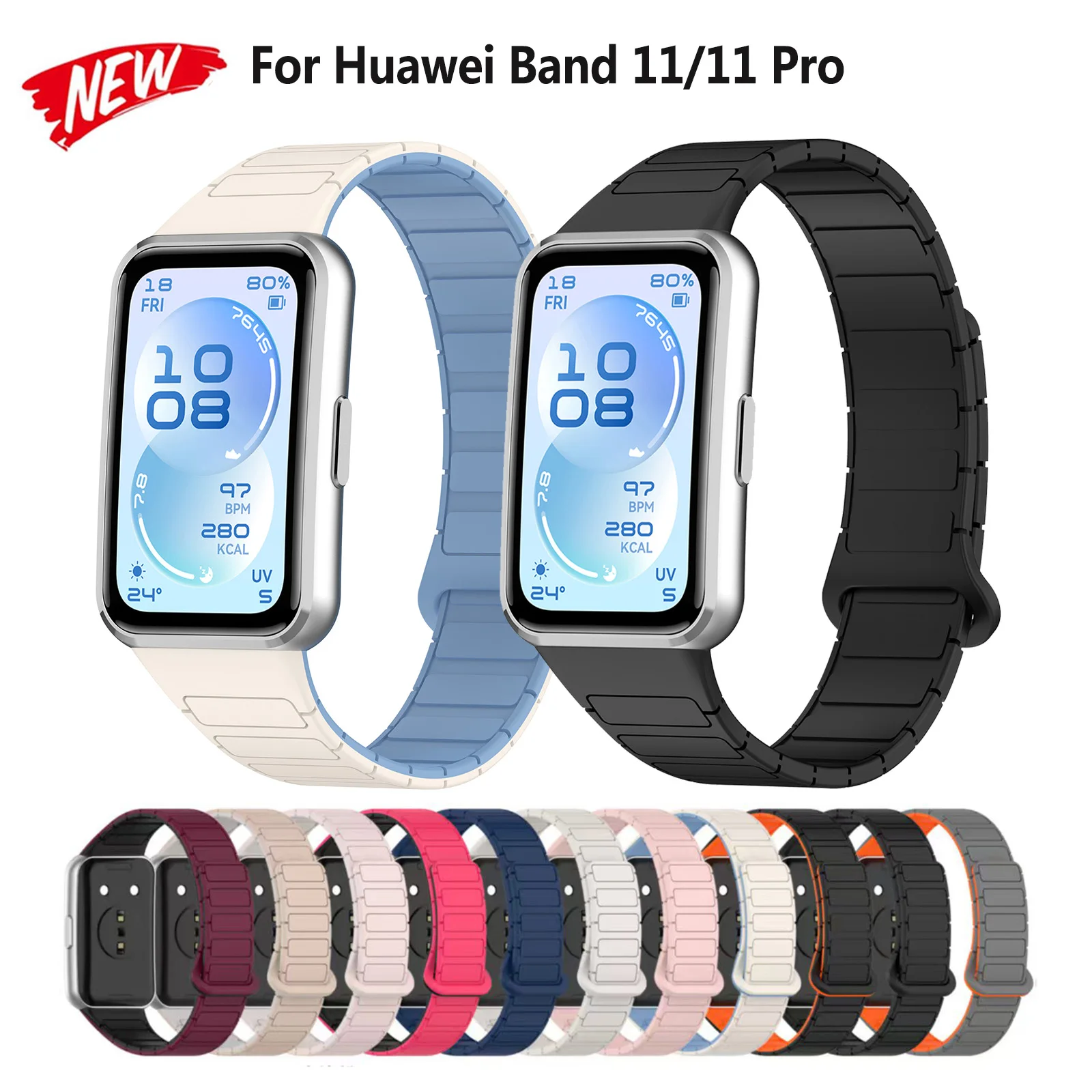 Quick Fit Magnetic Strap for Huawei Band 11 Smartwatch Wristband for Huawei Band 11Pro Sport Strap Silicone Bracelet Accessories