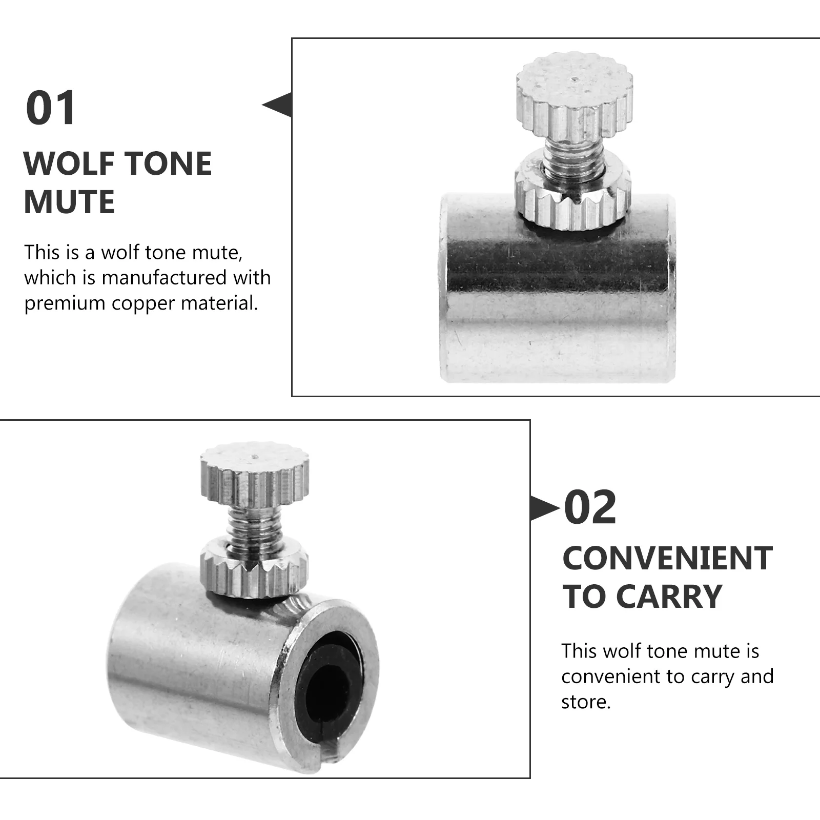 

2Pcs Portable Violin Wolf Note Mute Instrument Part Elegant Craftsmanship Fine Adjustment Gift Friends Family Wolf Tone