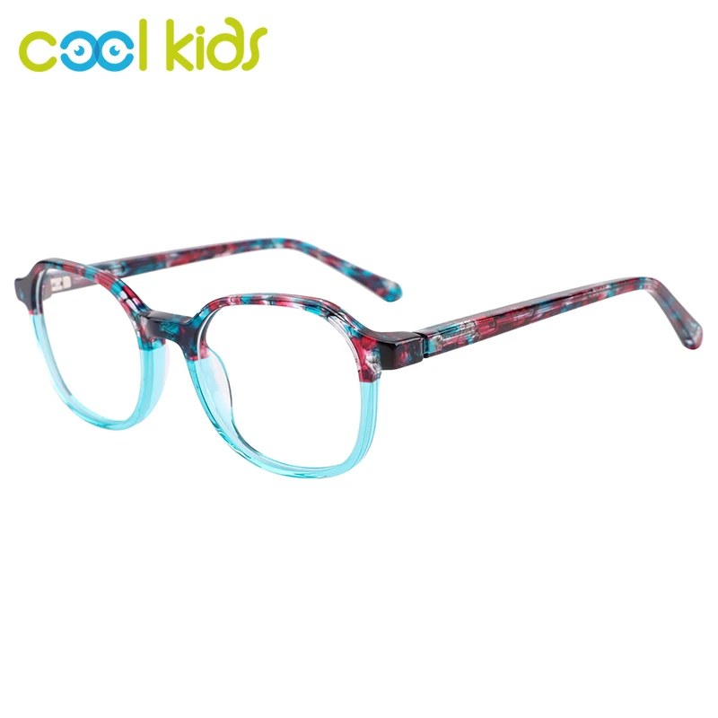 COOLKids Optical Children Glasses Frame Kids Glasses Acetate Unisex Tortoise Pattern Separate Color Frames  Eyeglasses WK3041