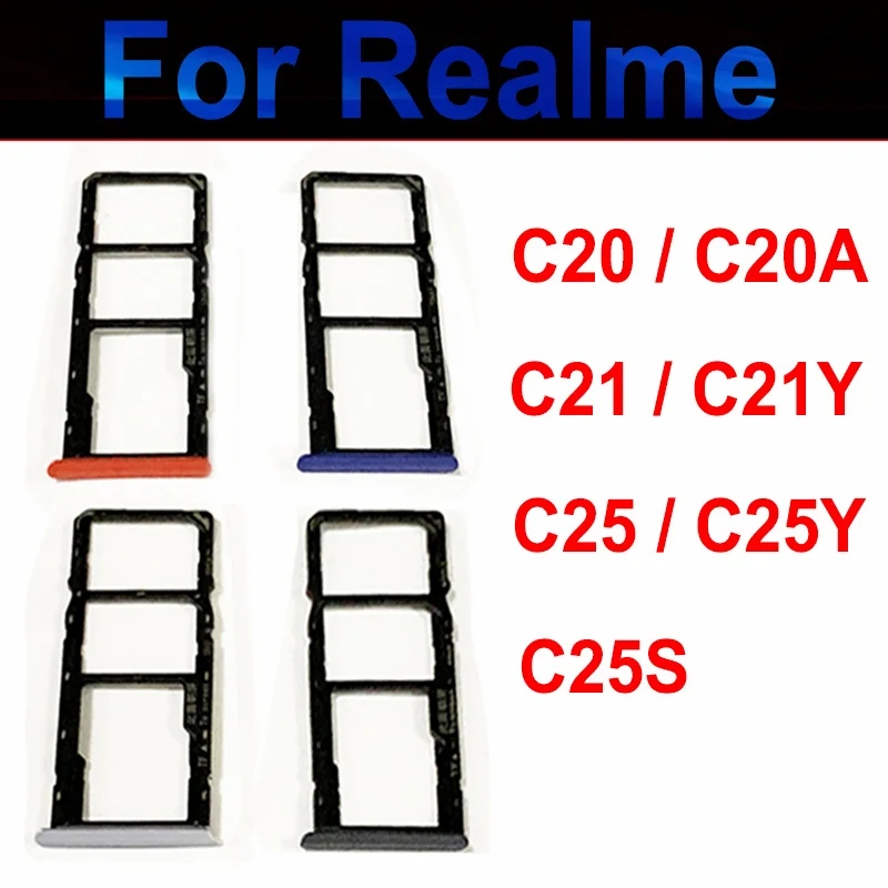 

SIM Card Tray For OPPO Realme C20 C20A C21 C25 C21Y C25Y C25S Dual Sim Card Slot Tray Holder Adapter Replacement Repair Parts