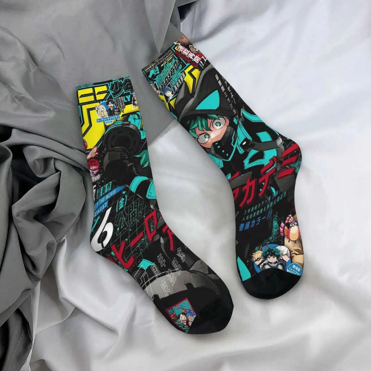 جوارب طاقم جميع المواسم My Hero Academia (16) جوارب عصرية طويلة إكسسوارات للرجال والنساء هدية عيد ميلاد