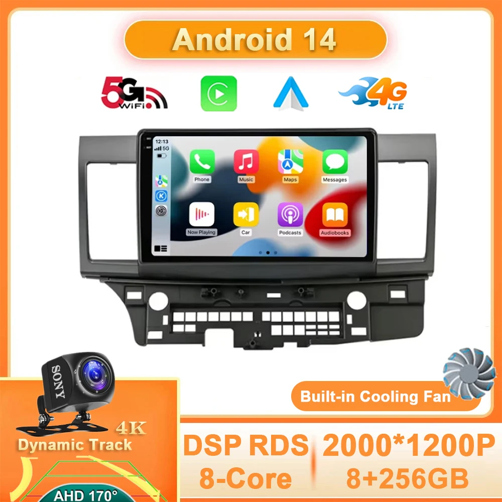 

Android 14 Car Radio For Mitsubishi Lancer 10 CY 2007 - 2017 Multimedia Stereo Video Player 4G WIFI Navigation GPS Carplay Auto