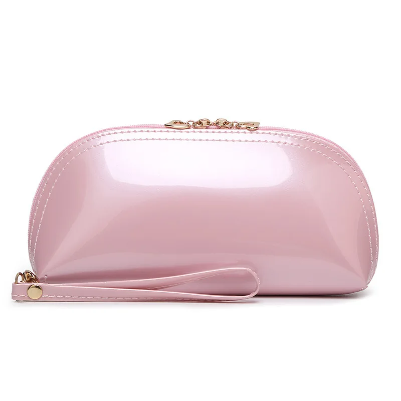 Bolsa de maquillaje pequeña portátil de cuero PU para mujer, bolsa de cosméticos con cremallera, organizador de artículos de tocador, estuches de