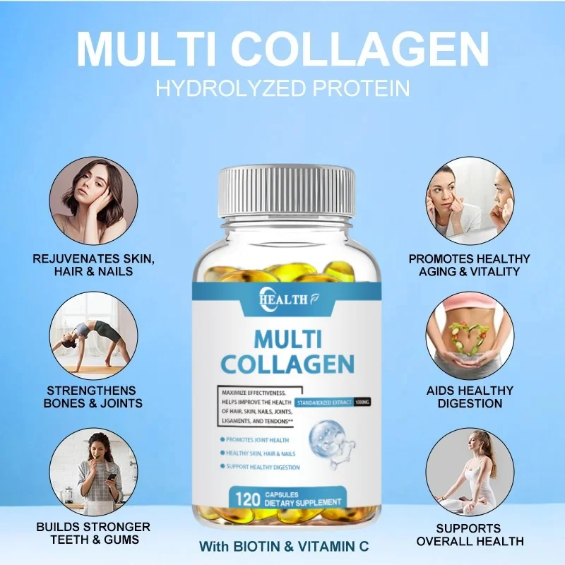 Health Hydrolyzed Collagen Protein Supplement Gel Supports Healthy Skin, Joints, Hair, Nails, Antioxidant Diet