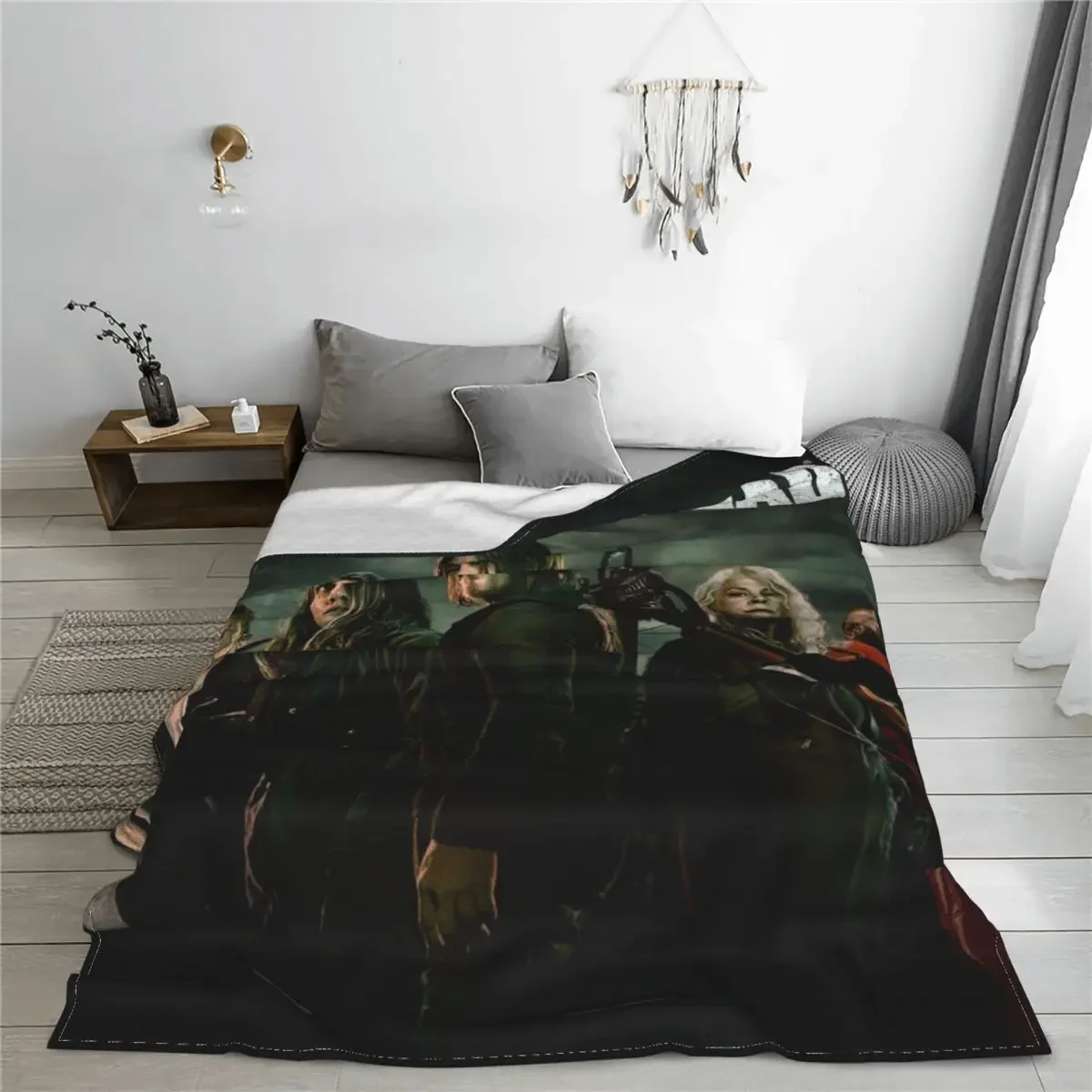 The Walking Dead Flannel Throw Blankets Horror Movie Violence Blanket for Bed Bedroom Soft Bedspread