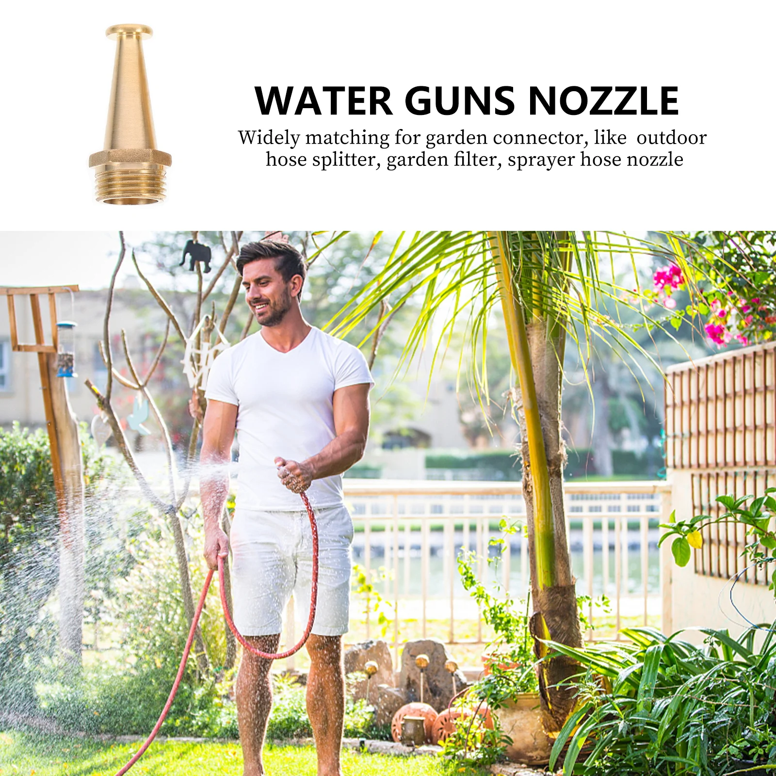 

4pcs Fire Reel Nozzle Copper Car Wash Sprayer Irrigation Nozzle Easy Install Light Portable Long for Splitter