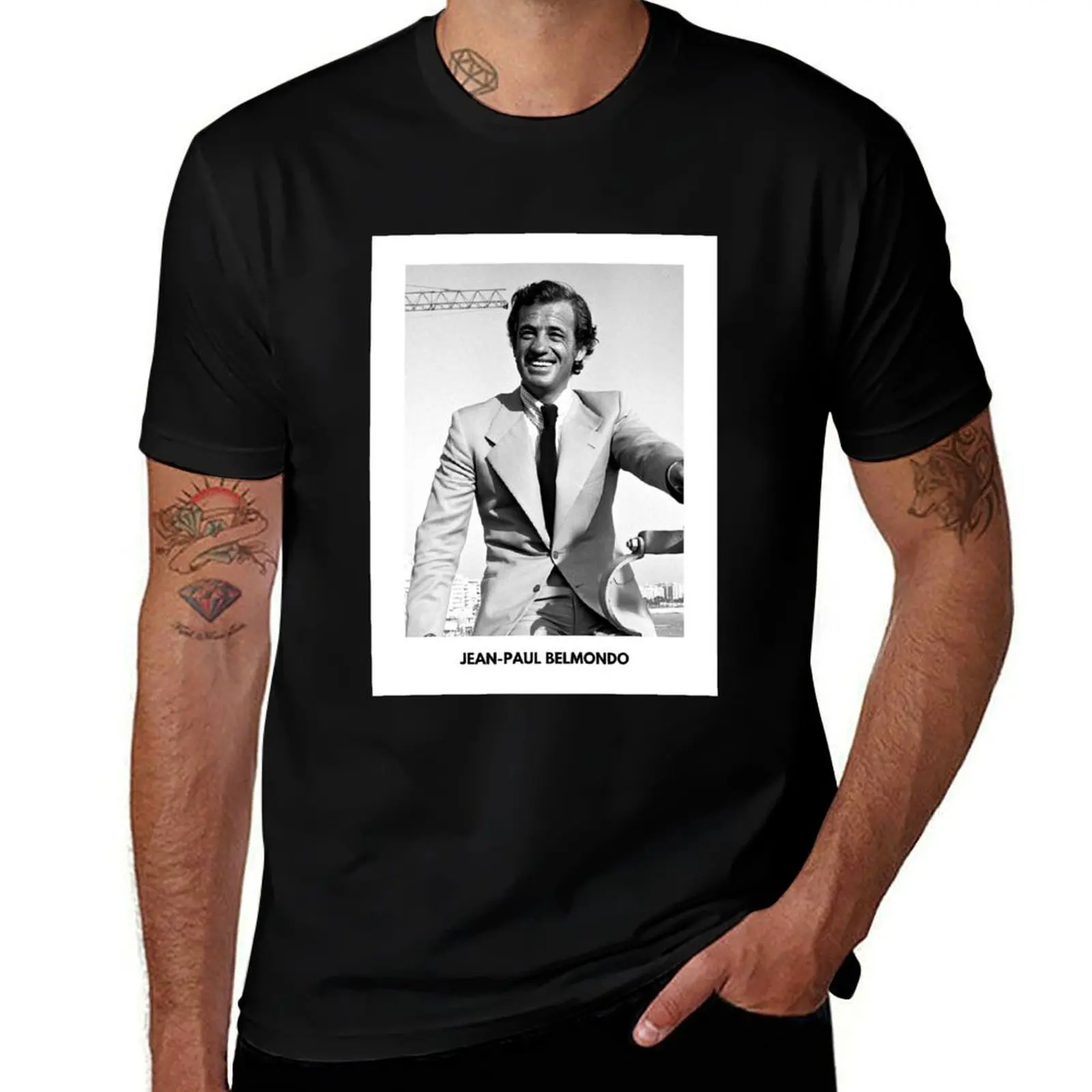 Portrait - Jean-Paul Belmondo T-Shirt Work Wear Simple Tee Shirt T-Shirt